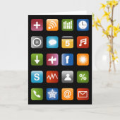 Funny Grußkarte mit App Icons für Social Media Karte (Gelbe Blume)