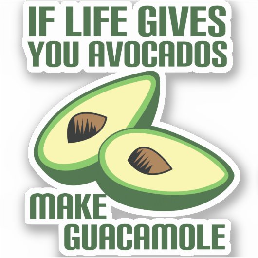 Funny Guacamole Avocado Joke Aufkleber (Vorderseite)
