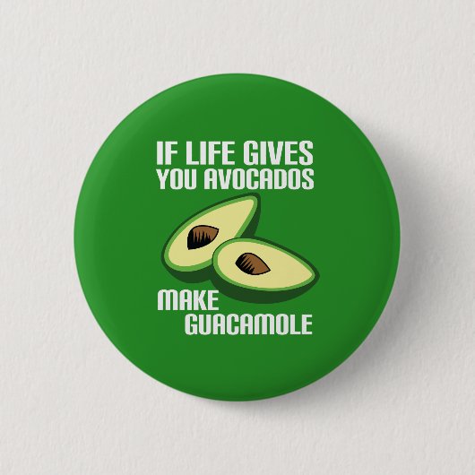 Funny Guacamole Avocado Joke Button (Vorderseite)