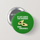 Funny Guacamole Avocado Joke Button (Vorne & Hinten)