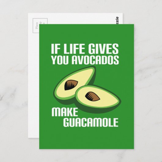 Funny Guacamole Avocado Joke Postkarte (Vorne/Hinten)