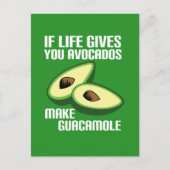 Funny Guacamole Avocado Joke Postkarte (Vorderseite)
