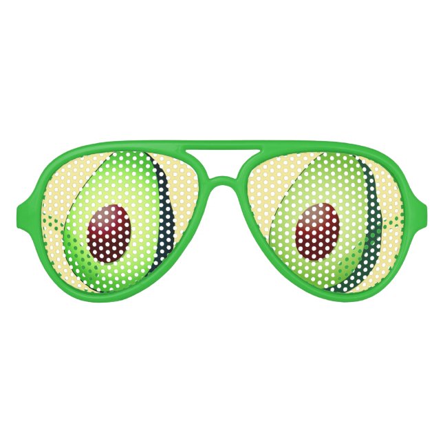 Funny guacamole green avocado frucht Party Schatti Partybrille (Vorderseite)