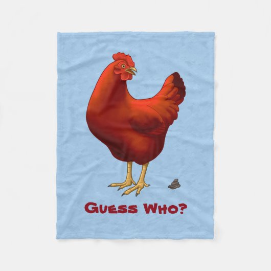 Funny Guck Who Chicken Poo Red Hen Fleecedecke (Vorderseite)