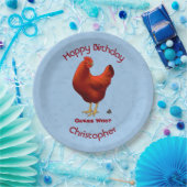 Funny Guck Who Chicken Poo Red Hen Pappteller (Party)