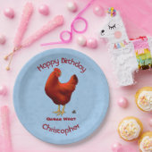 Funny Guck Who Chicken Poo Red Hen Pappteller (Party)