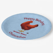 Funny Guck Who Chicken Poo Red Hen Pappteller (Schrägansicht)