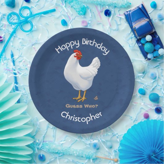 Funny Guess, der Hühnchen Pocken Weiße Hen Pappteller (Party)