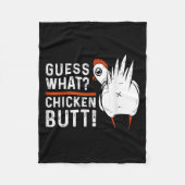 Funny Guess Was_ Hühnchen Hintern! White Design Fleecedecke (Vorderseite)