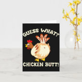 Funny Guess What_ Chicken Butt! Graphic Design  Karte (Gelbe Blume)