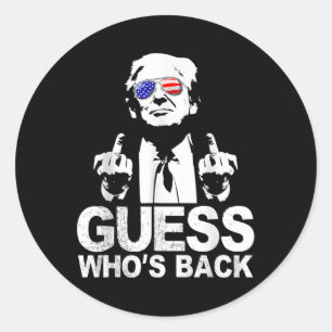 Funny Guess Who Back Präsident Donald Trump Middl Runder Aufkleber