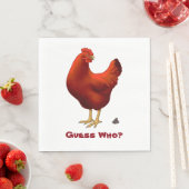 Funny Guess Who Chicken Poo Red Hen Serviette (Beispiel)