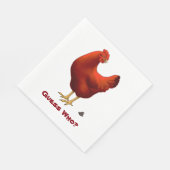 Funny Guess Who Chicken Poo Red Hen Serviette (Ecke)