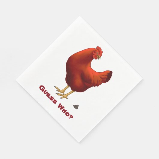 Funny Guess Who Chicken Poo Red Hen Serviette (Ecke)