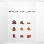 Funny Guilt Free Chocolate Pralines Spaß Geburtsta Dreifach Gefaltete Karte (Innenseite Mitte)