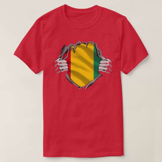 Funny Guinea Flaggenland Afrika T-Shirt (Design vorne)
