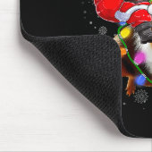 Funny Guinea G Christmas Santa Hat Xmas Lights Mousepad (Ecke)