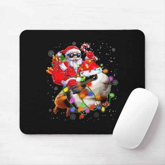 Funny Guinea G Christmas Santa Hat Xmas Lights Mousepad (Mit Mouse)