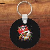 Funny Guinea G Christmas Santa Hat Xmas Lights Schlüsselanhänger (Vorderseite)