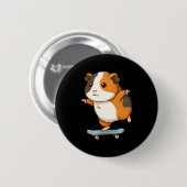 Funny Guinea G Skater Skateboard Ballerina Zoo Boy Button (Vorne & Hinten)