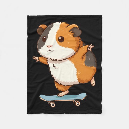 Funny Guinea G Skater Skateboard Ballerina Zoo Boy Fleecedecke (Vorderseite)