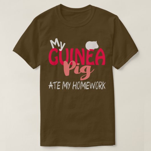 FUNNY GUINEA PIG ATE HOMEWORK School Student Coll T-Shirt (Design vorne)