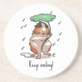 Funny Guinea Pig Behalte Lächeln Regen tanzen Cart Getränkeuntersetzer (Vorne)