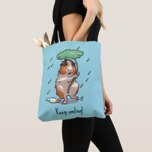 Funny Guinea Pig Behalte Lächeln Regen tanzen Cart Tasche