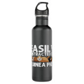 Funny Guinea Pig Cavy Arbeit Hartes besseres Leben Edelstahlflasche (Vorderseite)