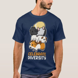 Funny Guinea Pig Celebrate Diversity Kinder Männer T-Shirt