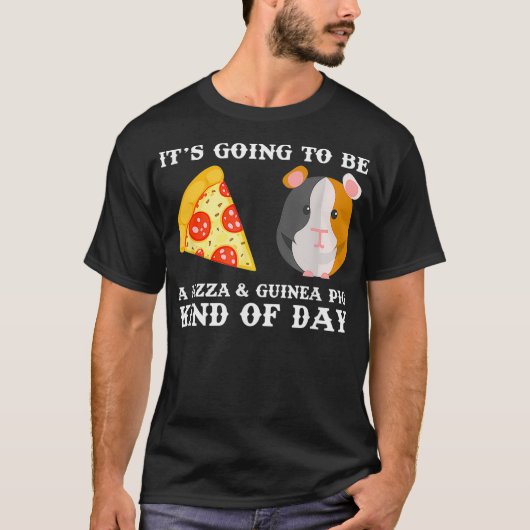Funny Guinea Pig Eigentümer und Pizza Lover T-Shirt (Vorderseite)