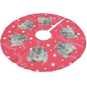 Funny Guinea Pig Foto Weihnachten Polyester Weihnachtsbaumdecke (Schrägansicht)