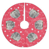 Funny Guinea Pig Foto Weihnachten Polyester Weihnachtsbaumdecke (Vorderseite)