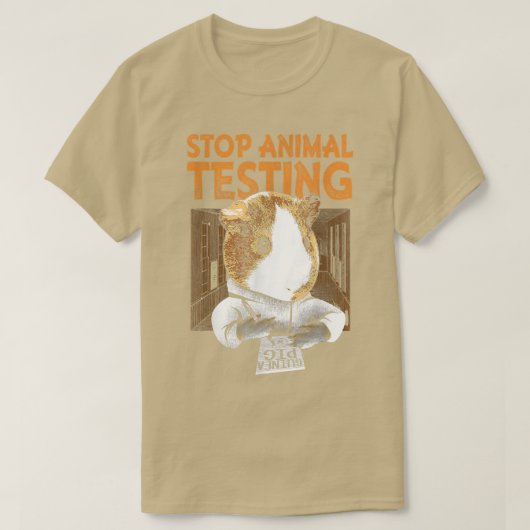 Funny Guinea Pig Hamster Stopp Animal Testing T-Sh T-Shirt (Design vorne)
