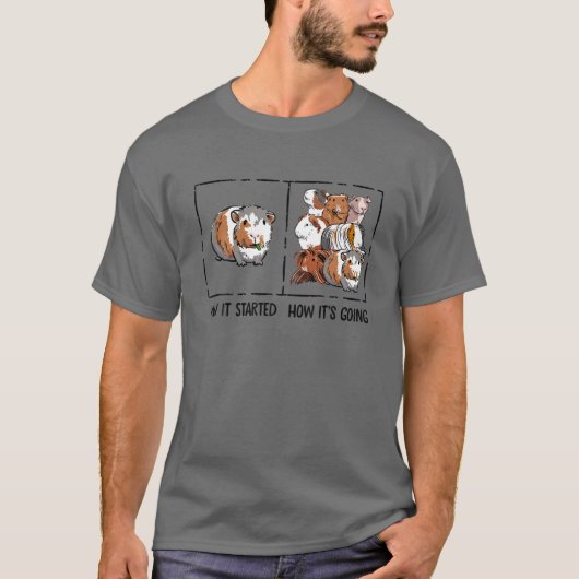 Funny Guinea Pig Lover Wie es begann Meme Niedlich T-Shirt (Vorderseite)