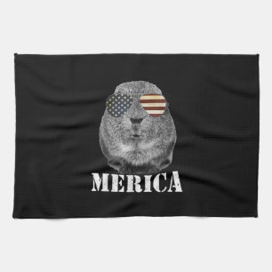 Funny Guinea Pig Merica Patriotic Usa Flaggenbrill Geschirrtuch