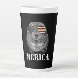 Funny Guinea Pig Merica Patriotic Usa Flaggenbrill Milchtasse