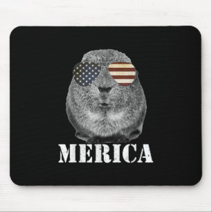 Funny Guinea Pig Merica Patriotic Usa Flaggenbrill Mousepad