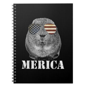 Funny Guinea Pig Merica Patriotic Usa Flaggenbrill Notizblock