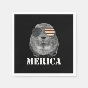 Funny Guinea Pig Merica Patriotic Usa Flaggenbrill Serviette
