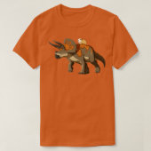 Funny Guinea Pig Riding Triceratops Dinosaurier T-Shirt (Design vorne)
