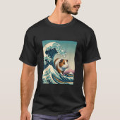 Funny Guinea Pig The Great Wave Off Kanagawa Japan T-Shirt (Vorderseite)