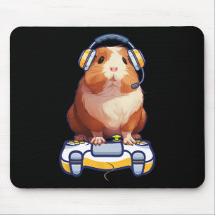 Funny Guinea Pig und Video Gamer Lover Fluffy Cavy Mousepad