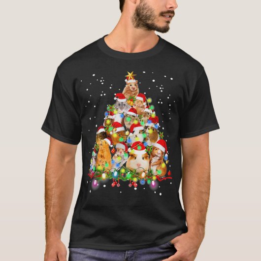 Funny Guinea Pig Weihnachtsbaum Dekoration Gif T-Shirt (Vorderseite)