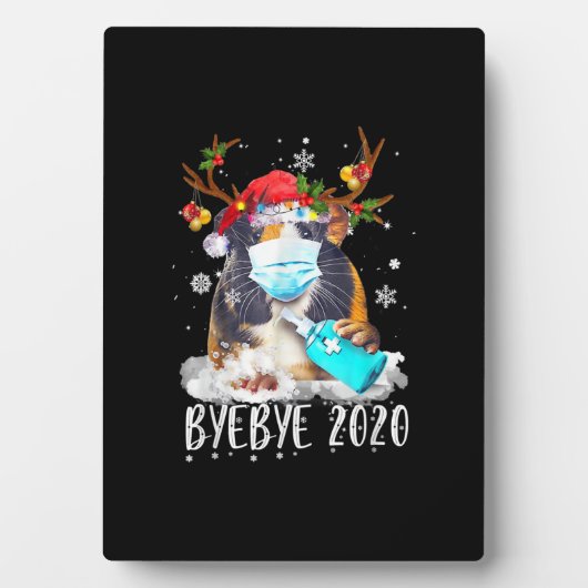 Funny Guinea Pig Weihnachtsmaske Bye Bye 2020 Fotoplatte (Vorderseite)