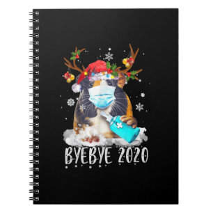 Funny Guinea Pig Weihnachtsmaske Bye Bye 2020 Notizblock