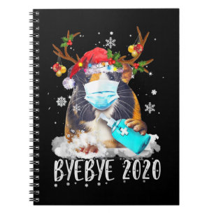 Funny Guinea Pig Weihnachtsmaske Bye Bye 2020 Notizblock