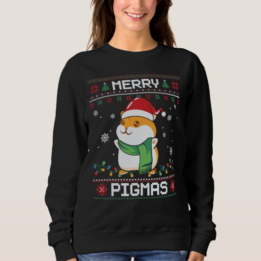 Funny Guinea Schweine Ugly Sweater Sweatshirt (Vorderseite)