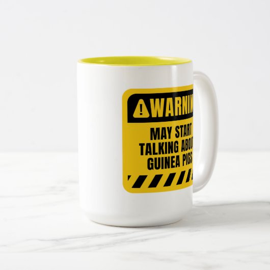 Funny Guinea Schweine Zitat Warnzeichen Zweifarbige Tasse (VorderseiteRechts)