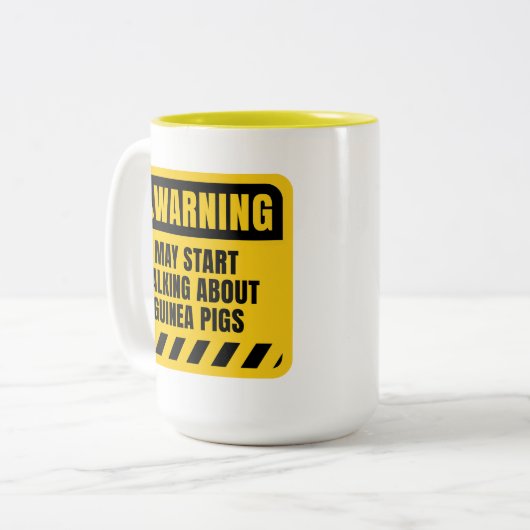 Funny Guinea Schweine Zitat Warnzeichen Zweifarbige Tasse (Vorderseite Links)